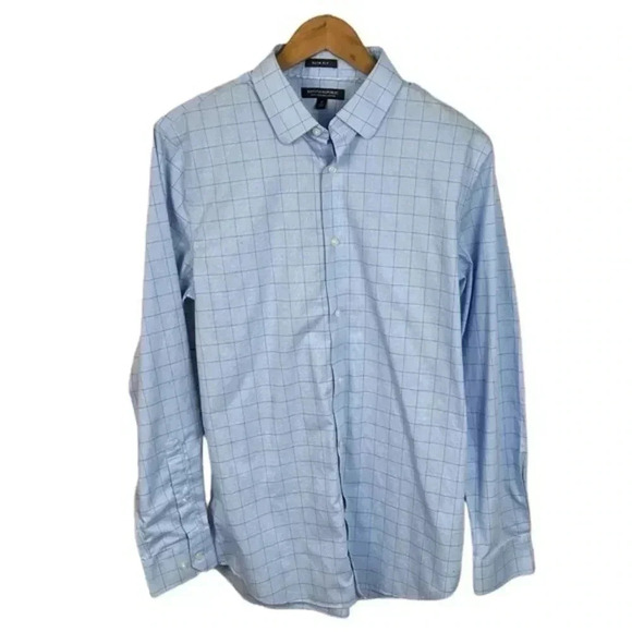 Mens Banana Republic Non Iron standard fit Business Casual Button Down blue m - Picture 1 of 8